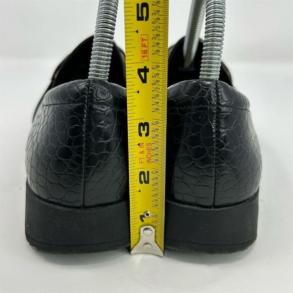 Naturalizer Suma Black Faux Leather Croc Print Slip-On Loafers Size 8 Casual - Picture 8 of 12